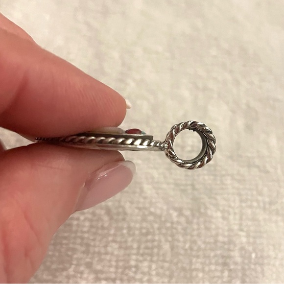 Heart-Shaped Sterling Silver Pendant with Semi Precious Stones - Picture 4 of 4